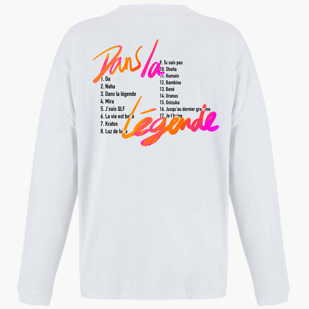 T-Shirt Manche Longue - track liste DLL
