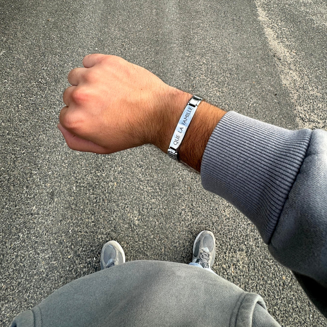 Bracelet "Que La Famille" en Acier Inoxydable